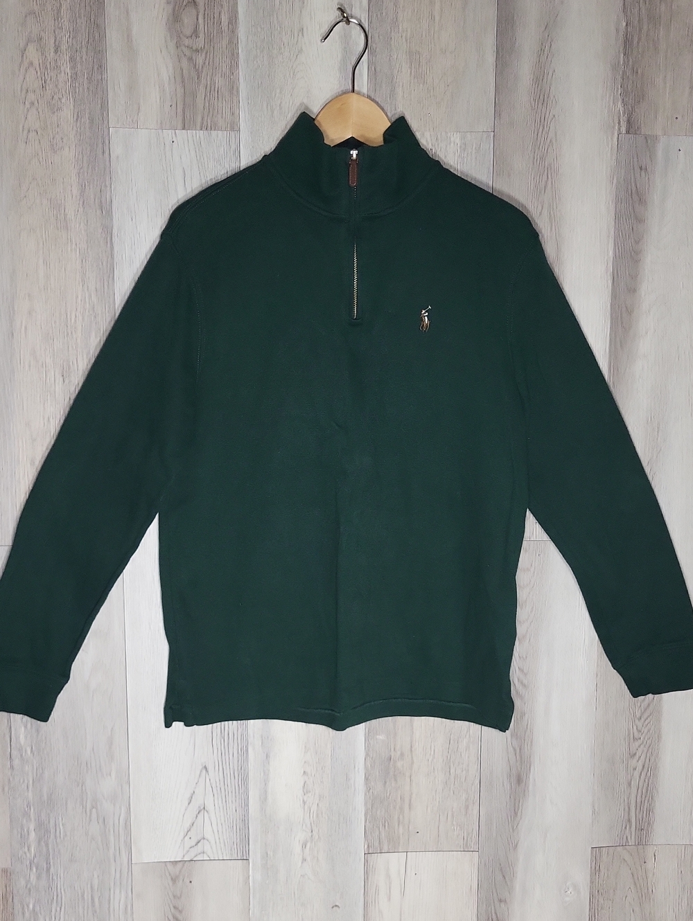 Polo Ralph Lauren Estate Rib Natural Pony Quarter Zip Pullover Sweater Mens M